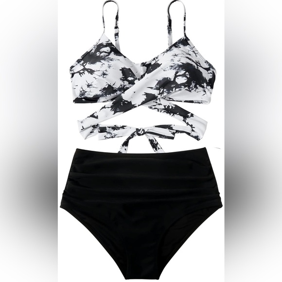 SUUKSESS Women Wrap Bikini Set Push Up High Waisted 2 Piece Swimsuits - Picture 2 of 8